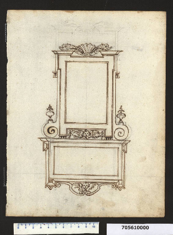 Prospetto di un deposito a muro (disegno) di Mola, Giovan Battista (sec. XVII)