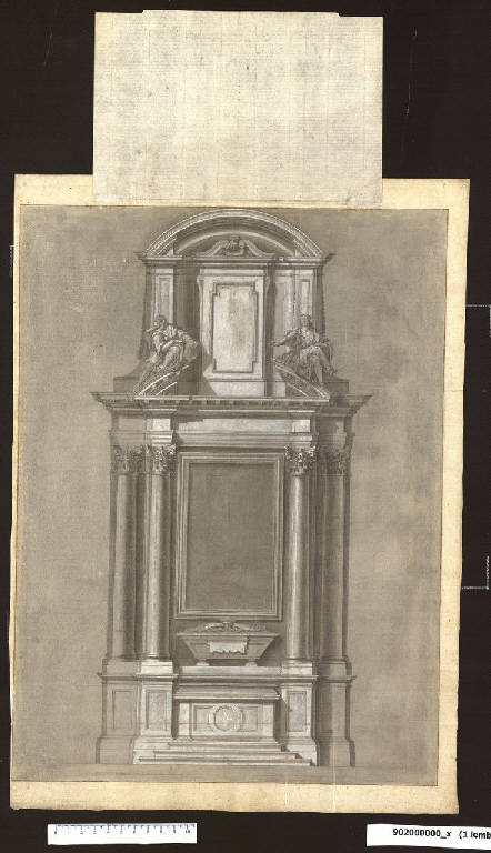 Prospetto di un altare (disegno) di Martinelli, Domenico (sec. XVII)