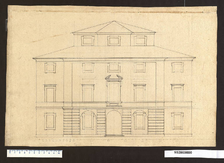 Prospetto di villa (disegno) di Sardini, Giacomo (sec. XVIII)