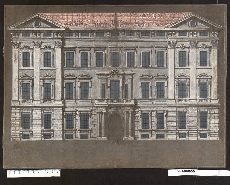 Prospetto di palazzo Sinzendorf a Vienna (disegno) di Martinelli, Domenico (sec. XVII)