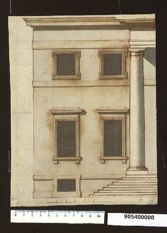 Prospetto principale della villa Sardini a Pieve Santo Stefano (disegno) di Bianconi, Carlo (sec. XVIII)