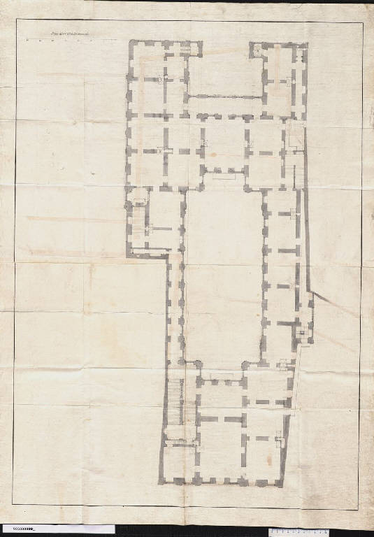Pianta del primo piano per palazzo Sternberg a Praga (disegno) di Martinelli, Domenico (sec. XVII)