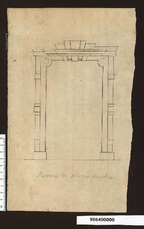 Prospetto di portone (disegno) di Sardini, Giacomo (sec. XVIII)
