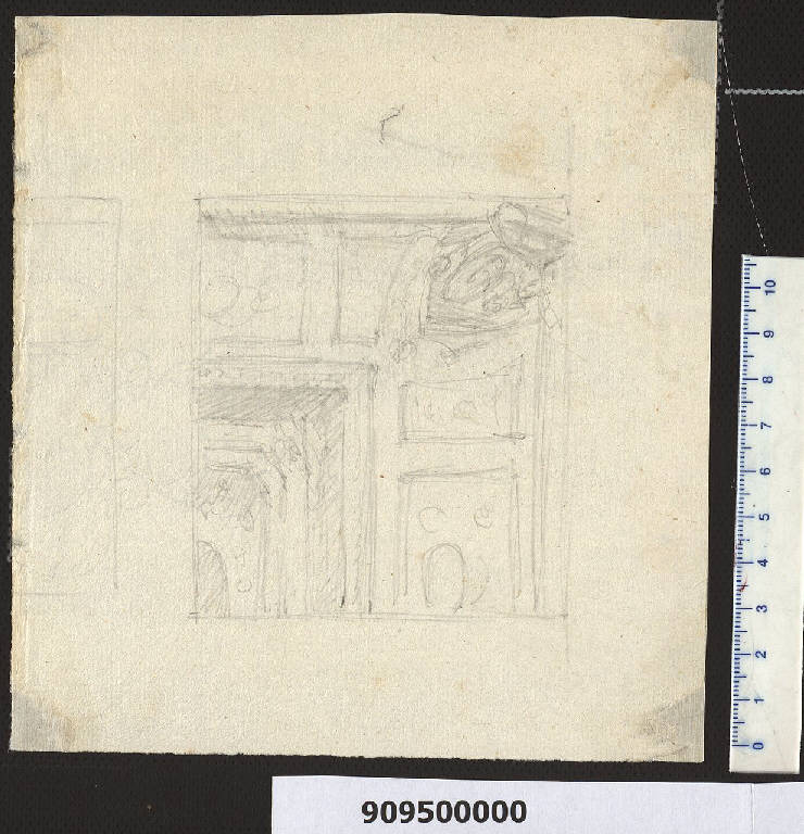 Decorazione del soffitto della sala nella villa Sardini a Pieve Santo Stefano (disegno) di Muzzarelli, Paolo (sec. XVIII)