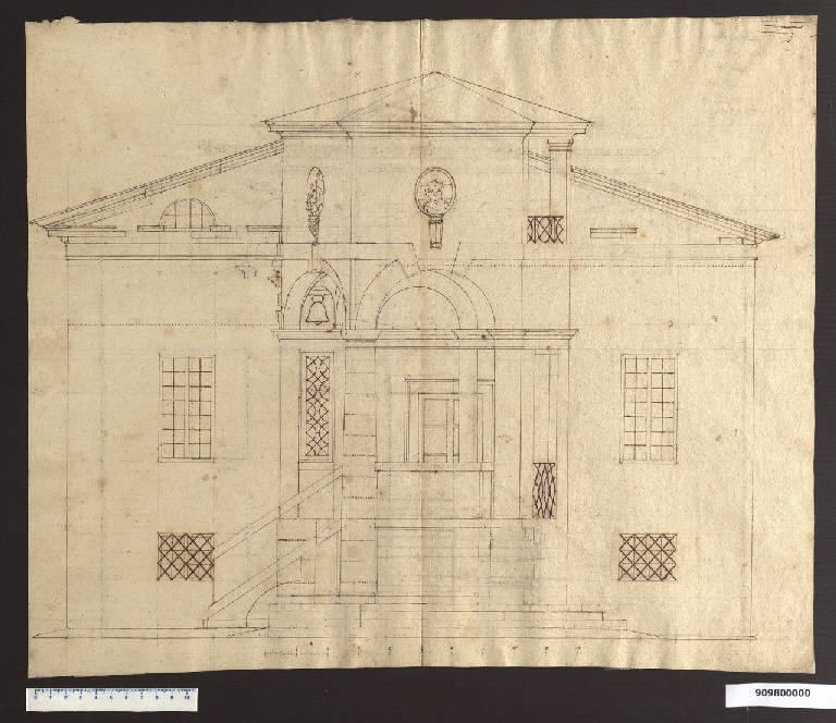 Prospetto della villa Sardini a Monte San Quirico (disegno) di Sardini, Giacomo (sec. XIX)
