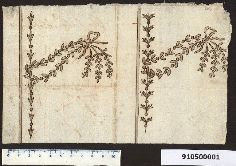 Motivi decorativi floreali (disegno) di Bianconi, Carlo (cerchia) (sec. XVIII)