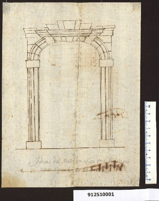 Prospetto di portone per palazzo Sardini a Lucca (?) (disegno) di Sardini, Giacomo (sec. XVIII)