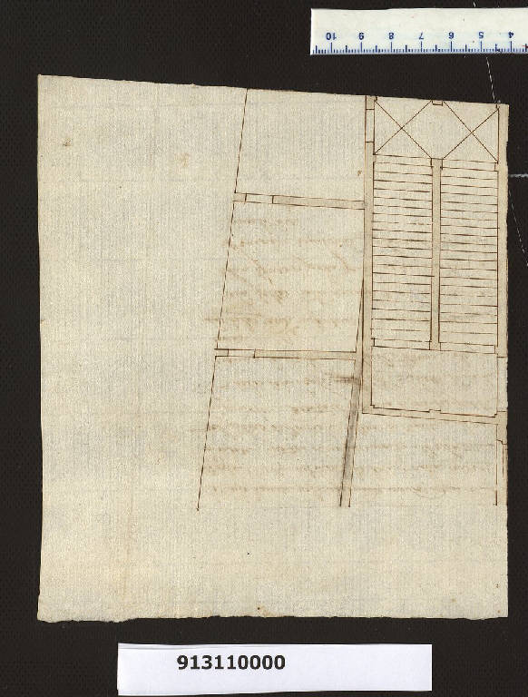 Pianta di scala del palazzo Boncompagni a Bologna (disegno) di Martinelli, Domenico (sec. XVII)