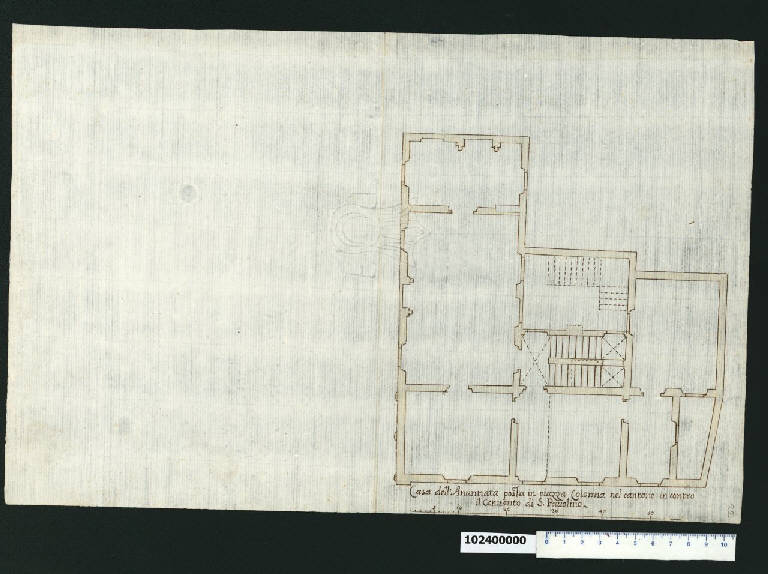 Pianta della casa dell'Annunziata a Roma (disegno) - ambito romano (sec. XVII)