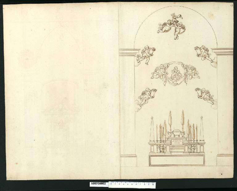 Prospetto di un monumento funebre (disegno) di Gisleni, Giovanni Battista (sec. XVII)