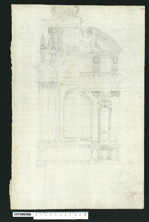 Prospetti di altare (disegno) - ambito romano (metà sec. XVII)
