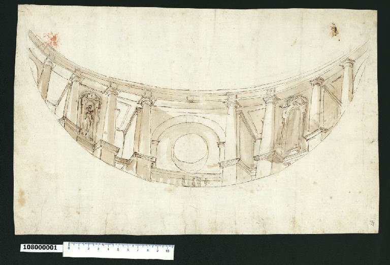Decorazioni per cupola (disegno) - ambito romano (secondo quarto sec. XVII)
