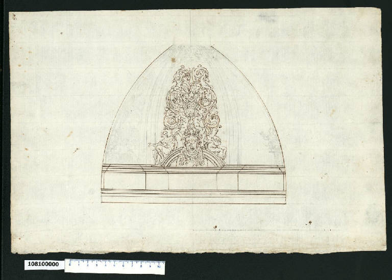 Decorazioni per cupola (disegno) - ambito romano (sec. XVII)