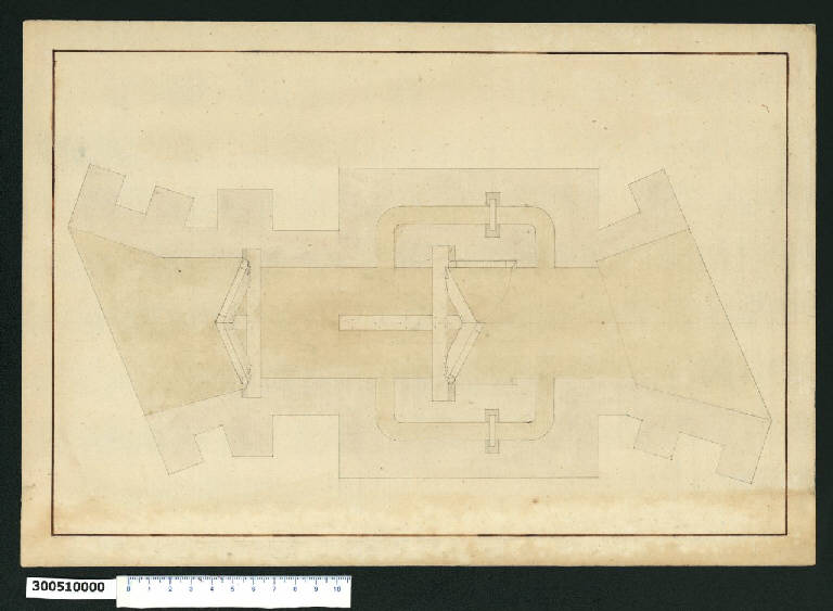 Pianta di una chiusa (disegno) di Martinelli, Domenico (sec. XVII)