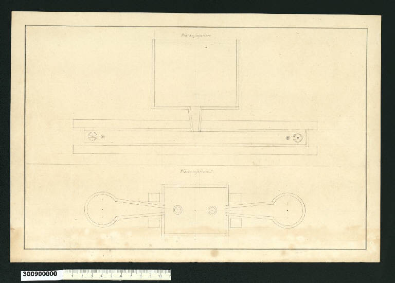 Piante superiore e inferiore di tromba per sollevare l'acqua (disegno) di Martinelli, Domenico (sec. XVII)