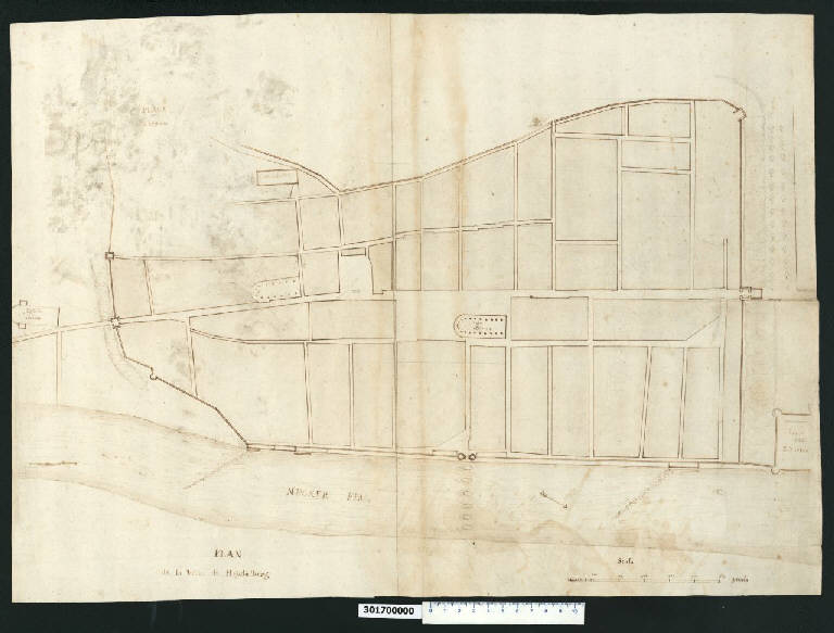 Pianta della città di Heidelberg (disegno) di Alberti, Matteo Giovanni (cerchia) (secc. XVII/ XVIII)