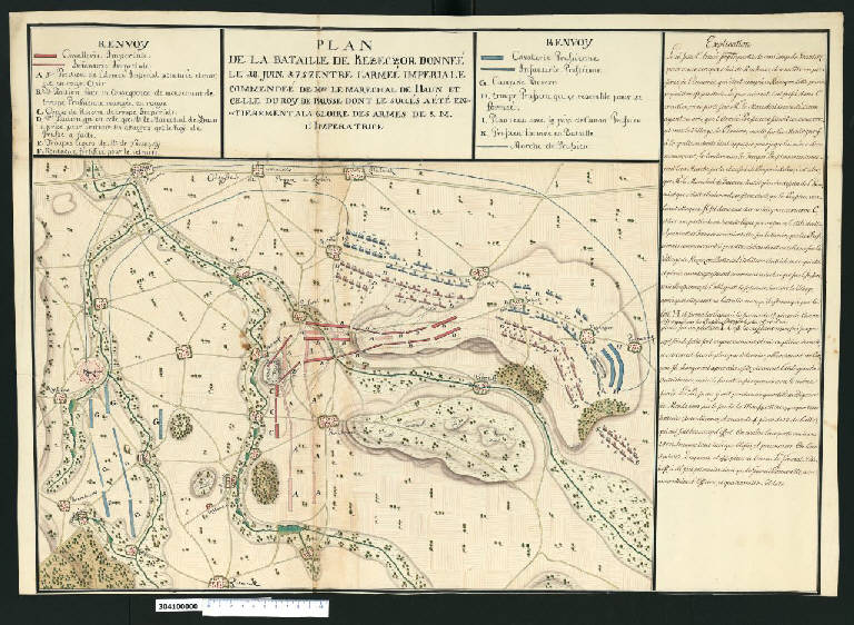 Pianta del piano della battaglia di Krzeczor (disegno) - ambito francese (sec. XVIII)