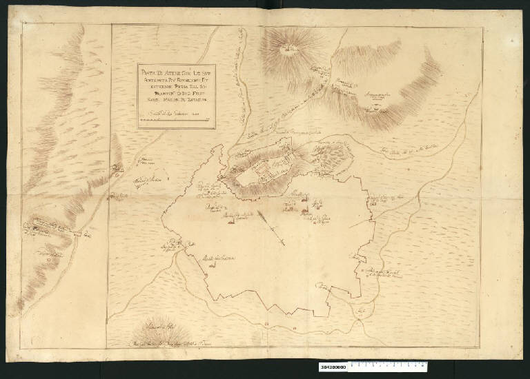 Pianta della città di Atene (disegno) di Sanfelice (fine/inizio secc. XVII/ XVIII)