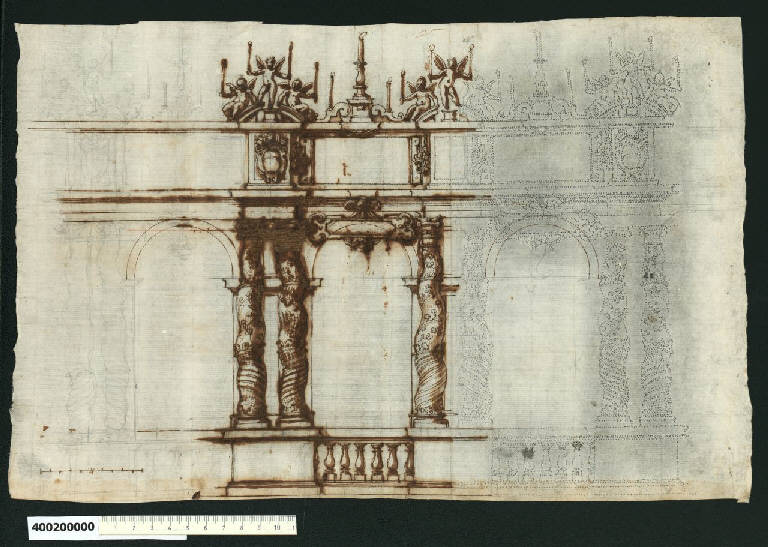 Prospetto di loggia (disegno) di Montano, Giovanni Battista (secc. XVI/ XVII)