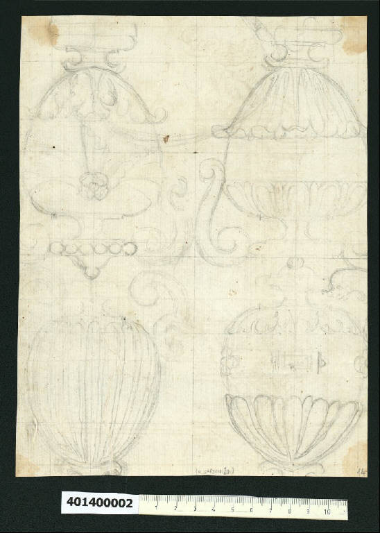 Prospetti di urne (disegno) - ambito italiano (primo quarto sec. XVII)