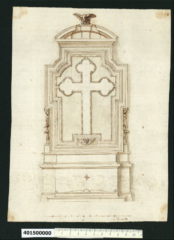 Prospetto di altare (disegno) di Martinelli, Domenico ((?)) (sec. XVII)