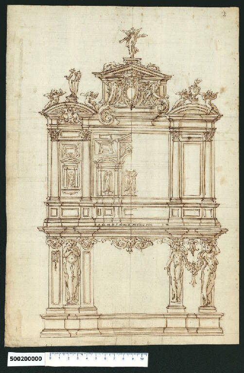 Prospetto di gabinetto (disegno) di Montano, Giovanni Battista (secc. XVI/ XVII)