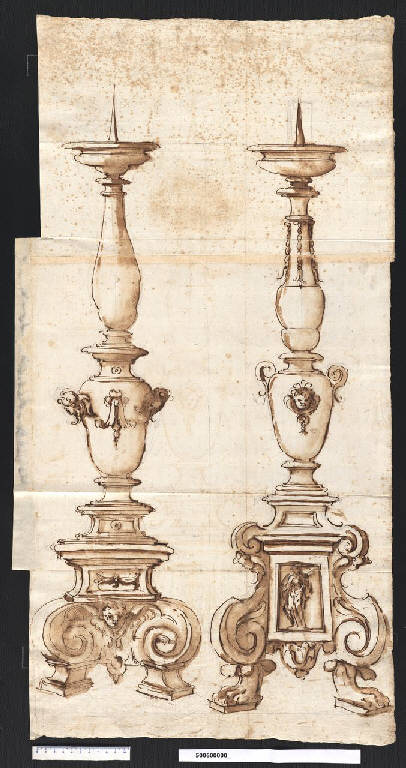 Candelieri (disegno) di Montano, Giovanni Battista (attribuito) (fine/inizio secc. XVI/ XVII)