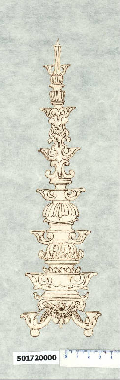 Candeliere (disegno) di Montano, Giovanni Battista (bottega) (secc. XVI/ XVII)