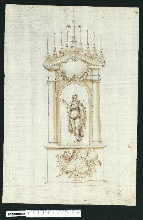 Prospetto di altare (disegno) di Montano, Giovanni Battista (bottega) (secc. XVI/ XVII)