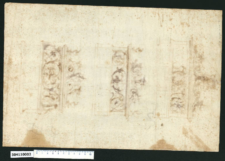 Modanature per base di colonna (?) (schizzo) di Montano, Giovanni Battista (secc. XVI/ XVII)