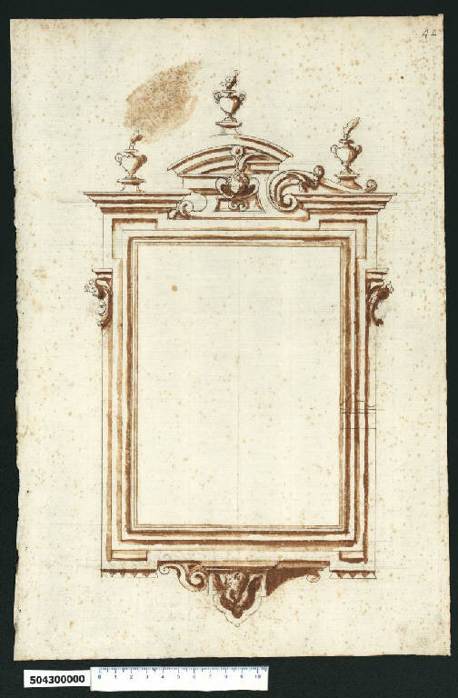 Cornici con ornati (disegno) di Montano, Giovanni Battista (attribuito) (secc. XVI/ XVII)