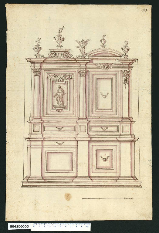Armadio (disegno) di Montano, Giovanni Battista (attribuito) (secc. XVI/ XVII)