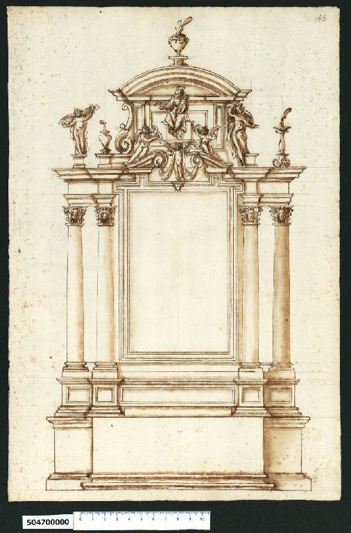 Prospetto di altare (disegno) di Montano, Giovanni Battista (secc. XVI/ XVII)