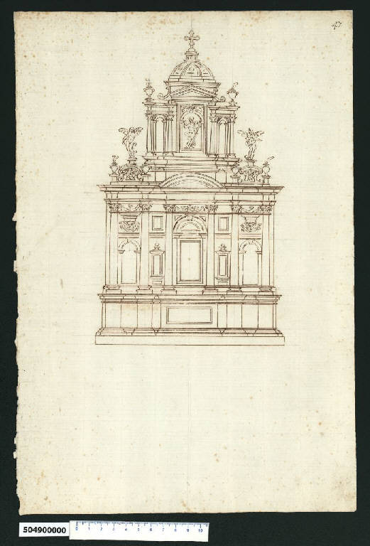 Prospetto di tabernacolo (disegno) di Montano, Giovanni Battista (secc. XVI/ XVII)
