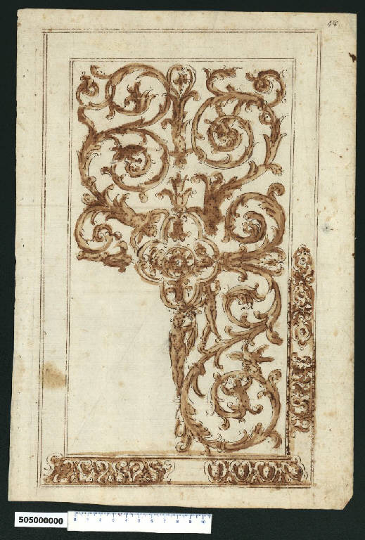 Decorazione per pannello (?) (disegno) di Montano, Giovanni Battista (secc. XVI/ XVII)