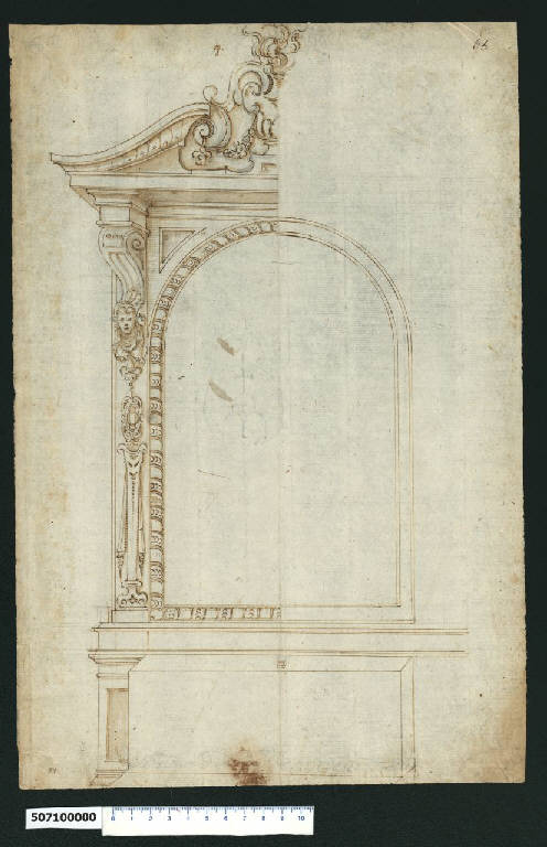 Prospetto di altare (disegno) - ambito romano (prima metà sec. XVII)