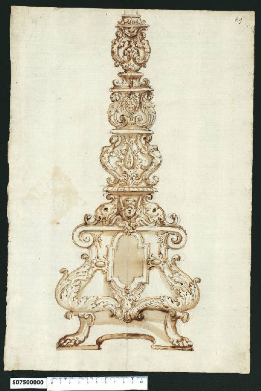 Candeliere (disegno) di Montano, Giovanni Battista ((?)) (secc. XVI/ XVII)