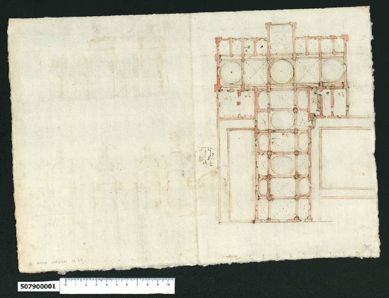 Pianta di chiesa senese (?) (disegno) - ambito centro-italiano (sec. XVII)