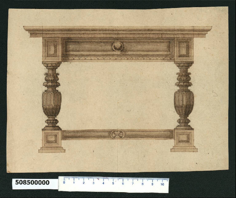 Prospetto di tavolo (disegno) di Montano, Giovanni Battista ((?)) (secc. XVI/ XVII)