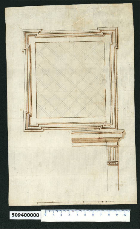 Prospetto di finestra (disegno) - ambito romano (sec. XVI)