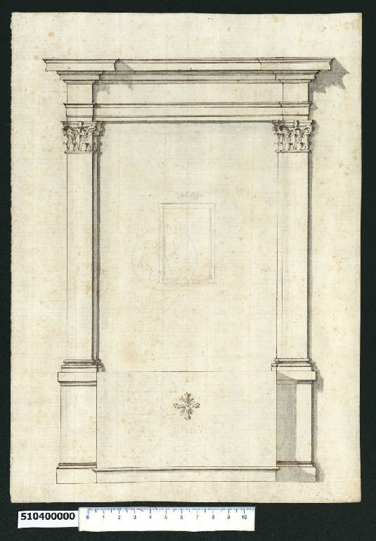 Prospetto di altare (disegno) - ambito romano (seconda metà sec. XVII)
