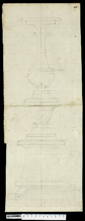 Candeliere (disegno) di Montano, Giovanni Battista (secc. XVI/ XVII)