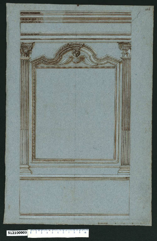 Prospetto di cornice per immagine (disegno) di Martinelli, Domenico (sec. XVII)