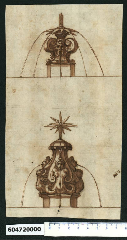 Prospetti di fontane (disegno) di Montano, Giovanni Battista (bottega) (secc. XVI/ XVII)