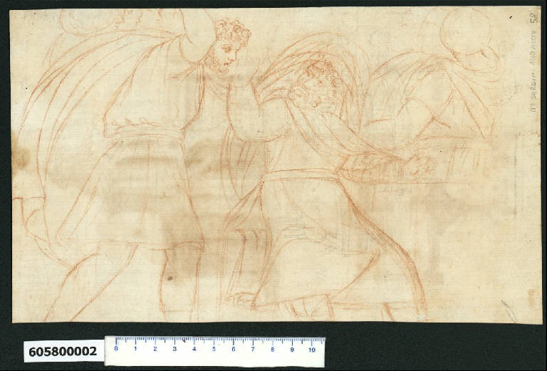 Figure maschili (disegno) - ambito romano (secc. XVI/ XVII)
