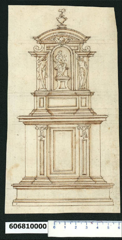 Prospetto di altare (disegno) di Montano, Giovanni Battista (e aiuti) (secc. XVI/ XVII)