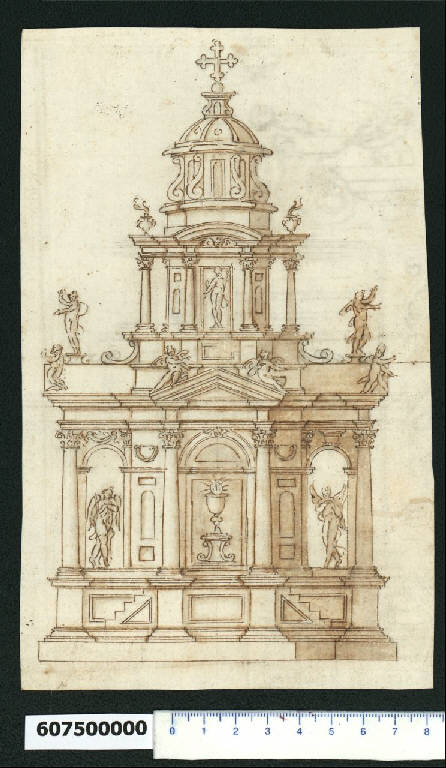 Prospetto di tabernacolo (disegno) di Montano, Giovanni Battista (secc. XVI/ XVII)