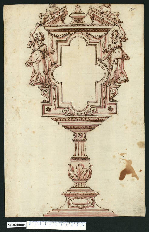 Prospetto di cartagloria (disegno) di Montano, Giovanni Battista (attribuito) (secc. XVI/ XVII)