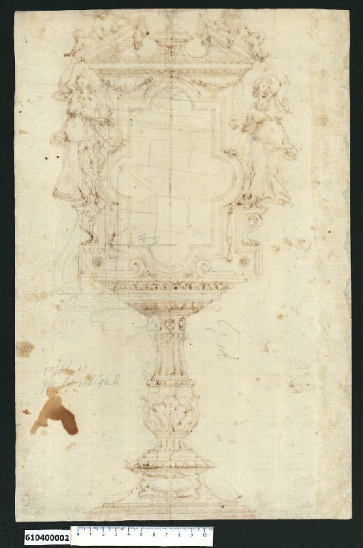 Prospetto di reliquiario (?) (schizzo) di Montano, Giovanni Battista (secc. XVI/ XVII)