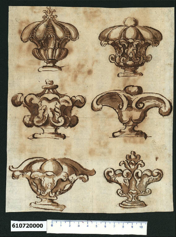 Puntali o pomoli (?) (disegno) di Montano, Giovanni Battista (secc. XVI/ XVII)